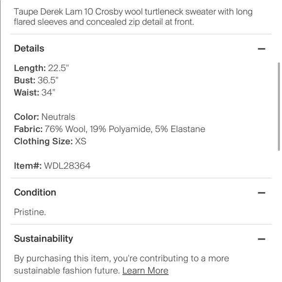 Chic Derek Lam Mock Turtleneck Sweater - Picture 8 of 8